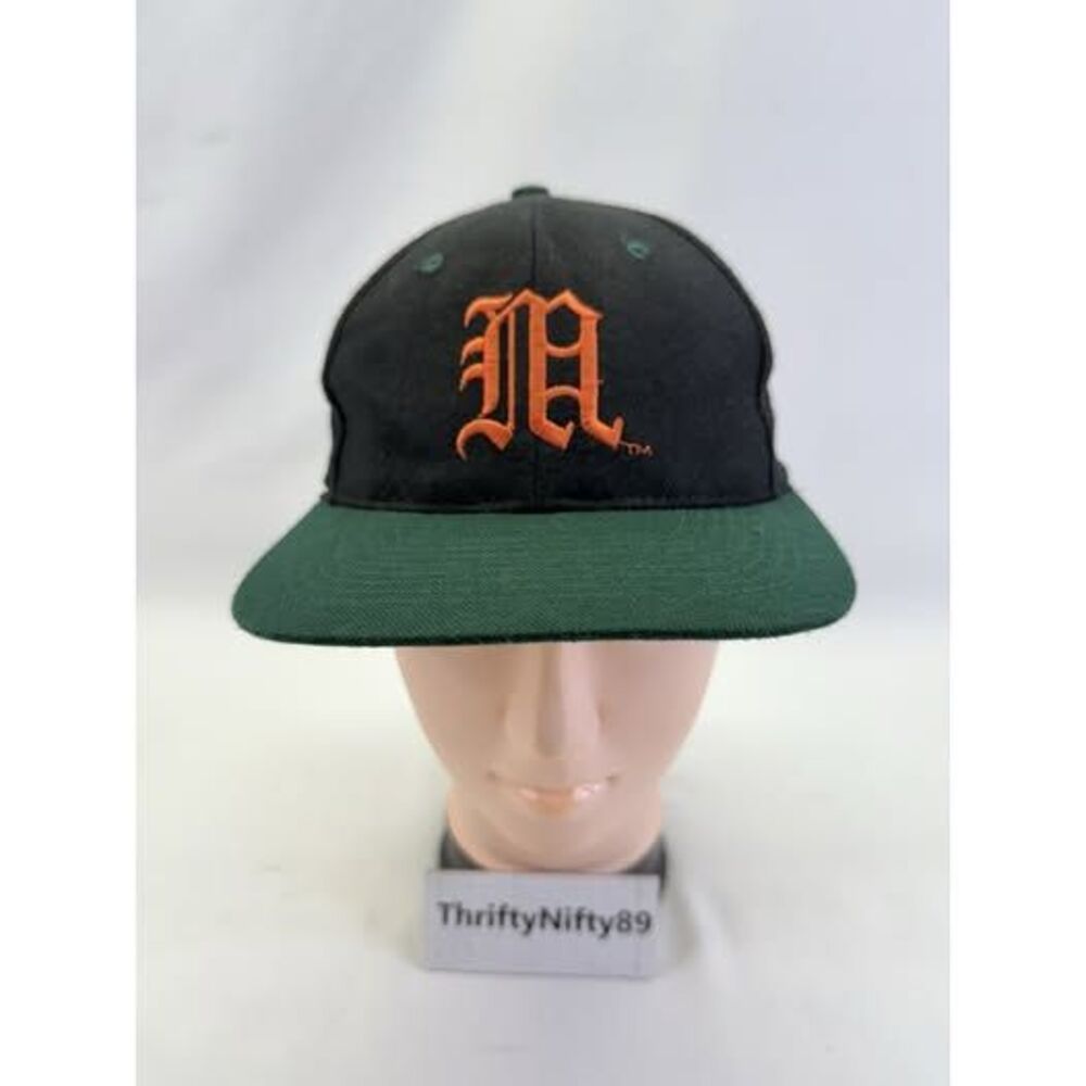 Vintage Miami Hurricanes Fitted Hat TOW Top of the World Canes Mascot 7-1/8